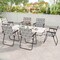 Set of 4 Brown Portable Folding Beach Chair with Steel Frame and Weather-Resistant Webbing for Outdoor Seating